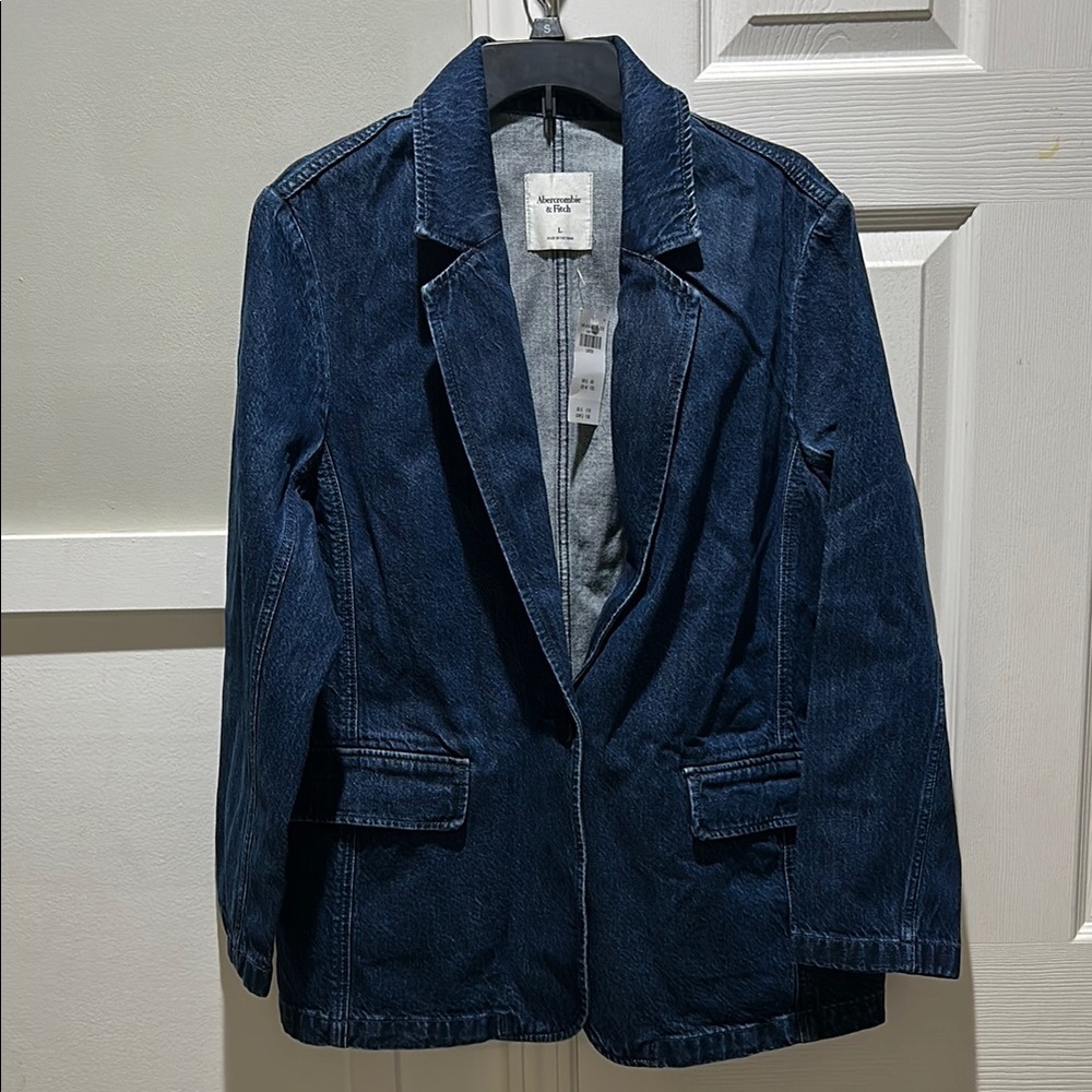 Abercrombie & Fitch Dark Blue Denim Blazer Jacket